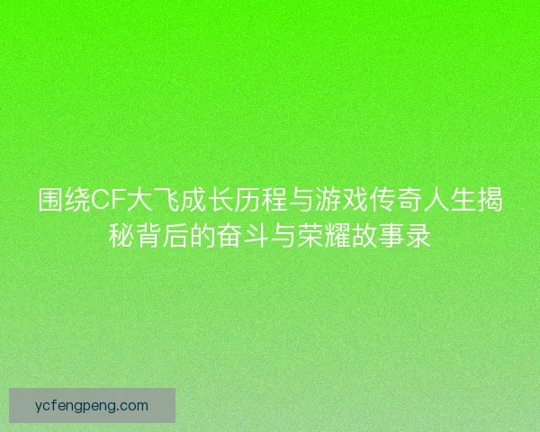 围绕CF大飞成长历程与游戏传奇人生揭秘背后的奋斗与荣耀故事录