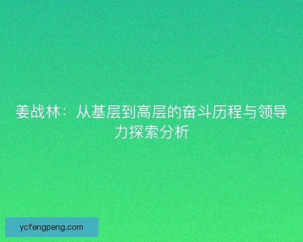 姜战林：从基层到高层的奋斗历程与领导力探索分析